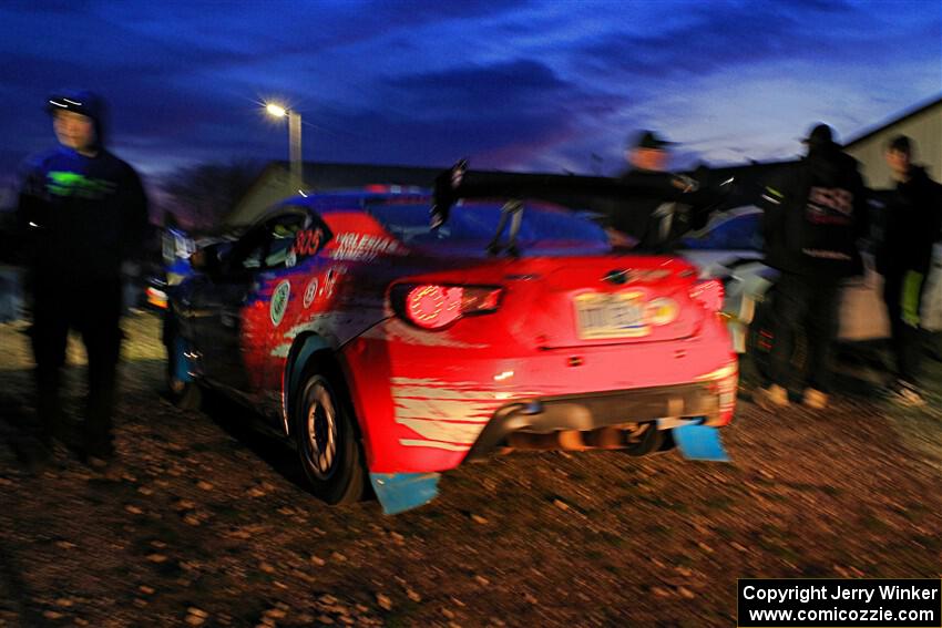 Santiago Iglesias / Cray Dumeah Subaru BRZ at Thursday night's RallyFest.