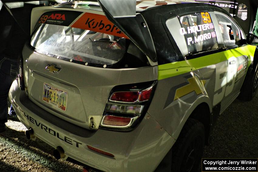 Pat Moro / Ole Holter Chevy Sonic LT1 at Thursday night's RallyFest.