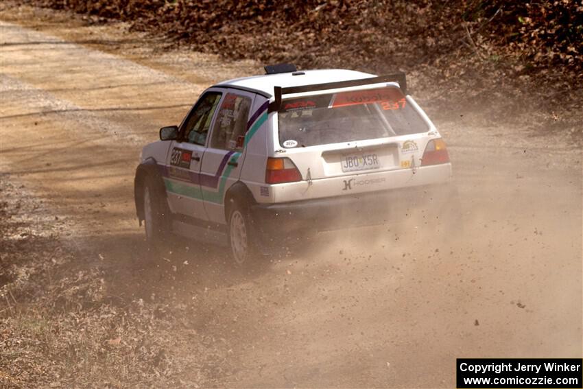 Micah Nickelson / Tyler Ptacek VW Golf on SS1, Hazel Creek I.