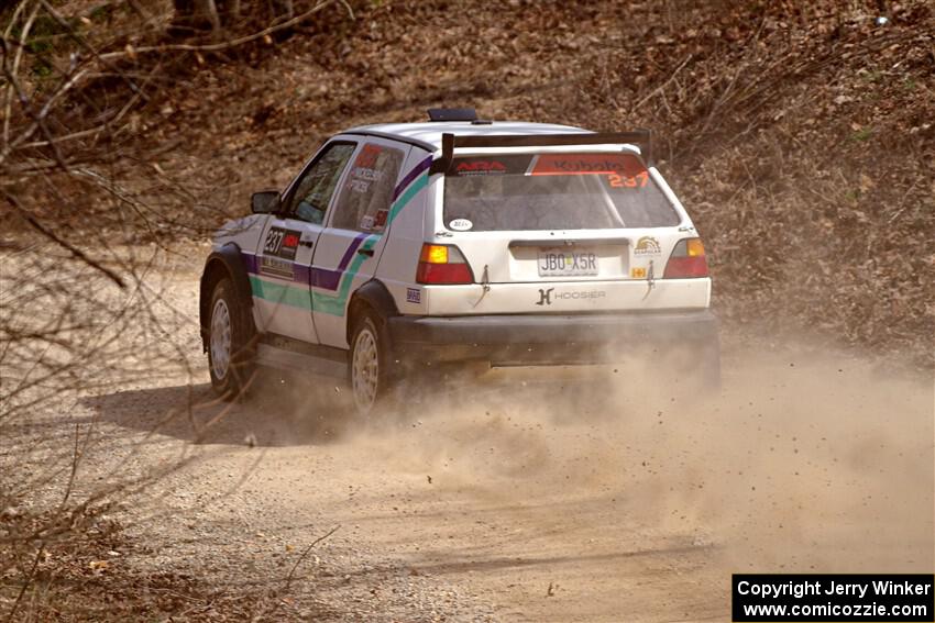 Micah Nickelson / Tyler Ptacek VW Golf on SS1, Hazel Creek I.