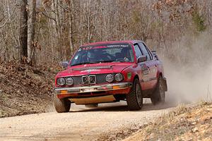 Levi Johnson / Griffin Johnson BMW 325e on SS1, Hazel Creek I.