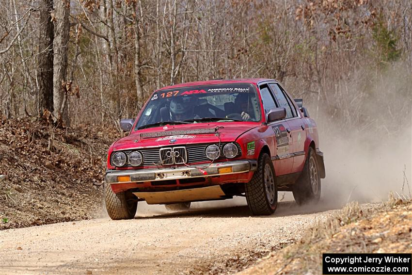 Levi Johnson / Griffin Johnson BMW 325e on SS1, Hazel Creek I.