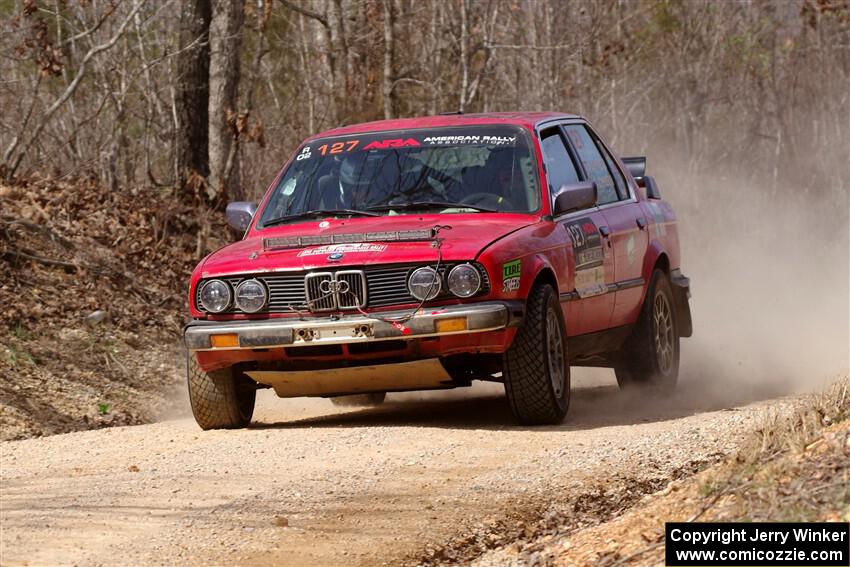 Levi Johnson / Griffin Johnson BMW 325e on SS1, Hazel Creek I.