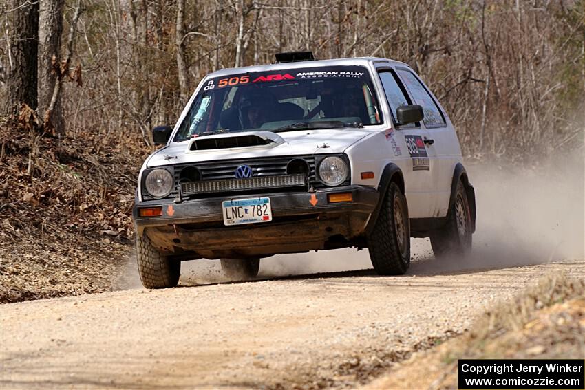 Josh Nykanen / Lars Anderson VW GTI on SS1, Hazel Creek I.