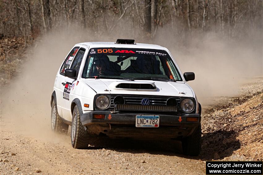 Josh Nykanen / Lars Anderson VW GTI on SS1, Hazel Creek I.