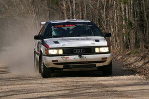 Drew Carlson / Cindi Carlson Audi 200 Avant Quattro on SS1, Hazel Creek I.