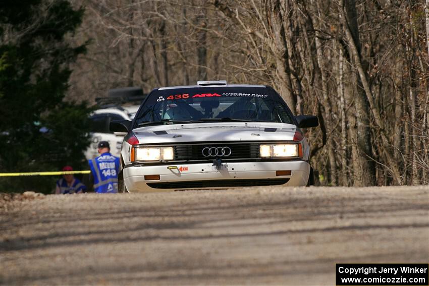 Drew Carlson / Cindi Carlson Audi 200 Avant Quattro on SS1, Hazel Creek I.