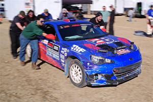 Santiago Iglesias / Cray Dumeah Subaru BRZ is pushed into service after losing the engine.