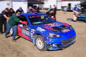 Santiago Iglesias / Cray Dumeah Subaru BRZ is pushed into service after losing the engine.