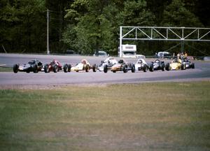 Formula Vees and 440's lined up for the start of the race.