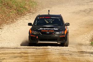 Nick Pysklyvets / Roman Romanchuk Subaru WRX STi on SS6, Deep Ford.