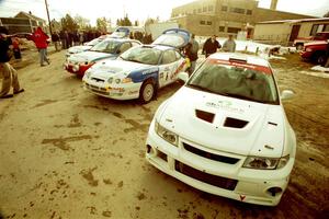 Seamus Burke / Rory Kennedy Mitsubishi Lancer Evo VI and Paul Choiniere / Jeff Becker Hyundai Tiburon at parc expose in Atlanta.