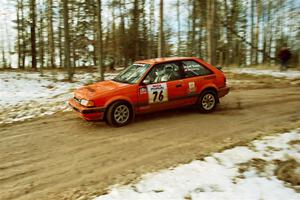 Gail Truess / Pam McGarvey Mazda 323GTX on SS2, Ranch I.