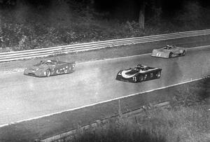 Steven Ave's Royale RP37 leads Peter Lerch's Crossle 42S and Bill Porter's Tiga SC78 at turn 13