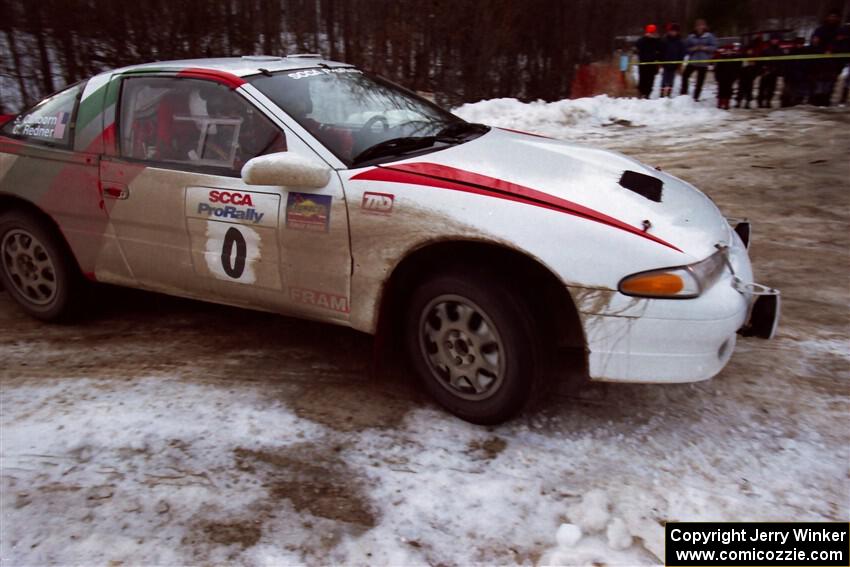 The '0' car, a Mitsubishi Eclipse GSX, on SS9, Camp 8.