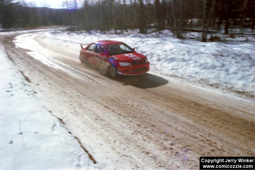 Lauchlin O'Sullivan / Matt Chester Mitsubishi Lancer RMR on SS10, Camp 30.