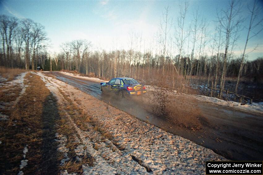 Ramana Lagemann / Mike Kidd Subaru WRX on SS14, Meaford.