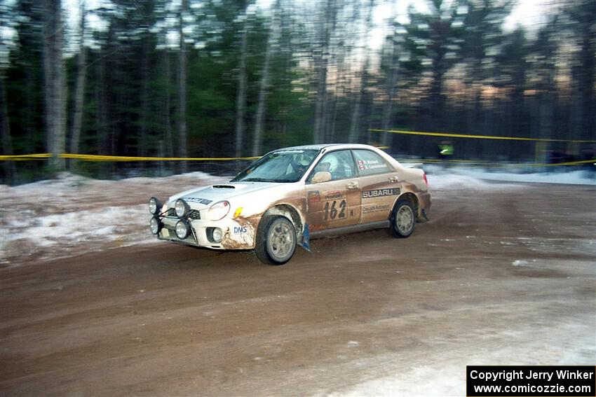 Pat Richard / Anne Lewandowski Subaru WRX on SS16, Thunder River.