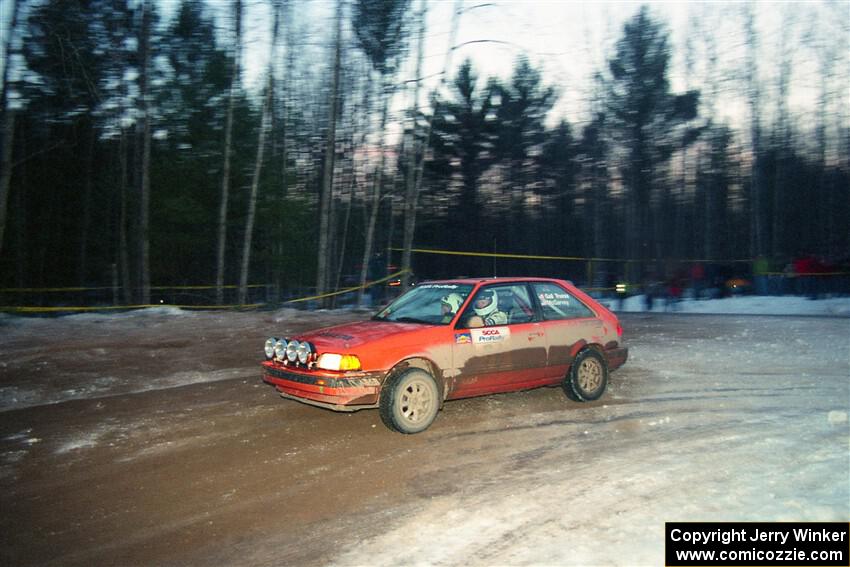 Gail Truess / Pam McGarvey Mazda 323GTX on SS16, Thunder River.