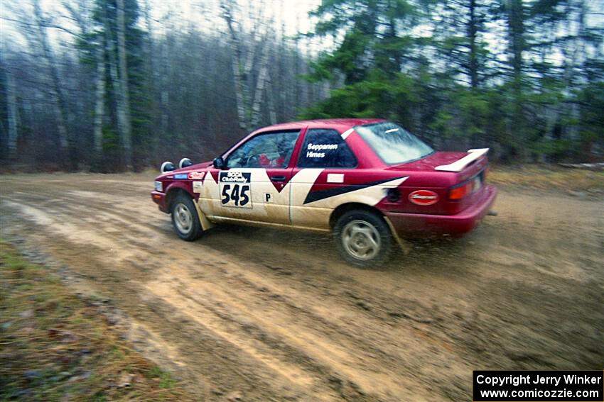 Eric Seppanen / Jake Himes Nissan Sentra SE-R on SS1, East Steamboat.