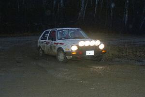 Bob Nielsen / Al Kintigh VW GTI at the spectator corner on SS4, Blue Trail.