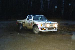 Ken Stewart / Doc Shrader Chevy S-10 at the spectator corner on SS4, Blue Trail.