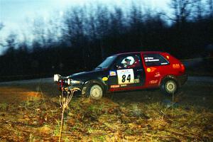 J.B. Niday / Jeff Burmeister VW GTI at the spectator corner on SS4, Blue Trail.