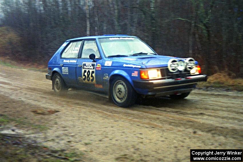 Dave Sterling / Stacy Sehr Dodge Omni GLH Turbo on SS1, East Steamboat.
