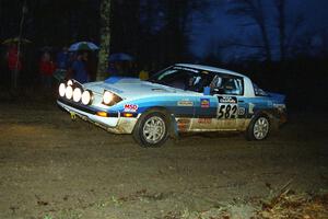 Doug Dill / Tyler Dill Mazda RX-7 at the spectator corner on SS4, Blue Trail.