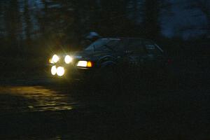 Chris Huntington / Andy Mohrlant Mazda 323GTX at the spectator corner on SS4, Blue Trail.