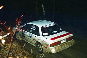 Todd Jarvey / Rich Faber Mitsubishi Galant VR-4 at the flying finish of SS6, Refuge Road.