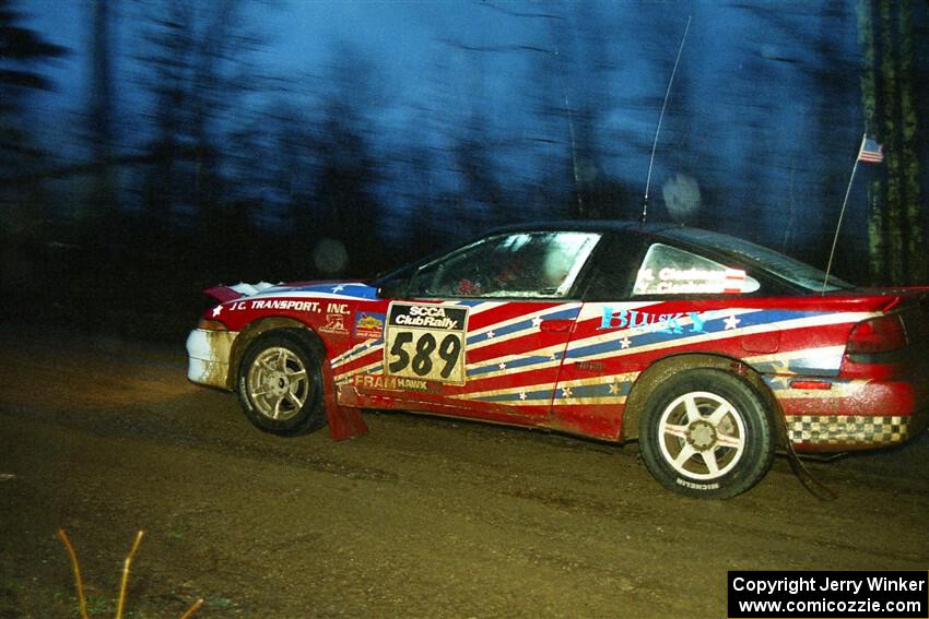 Mike Cienkosz / Yurek Cienkosz Mitsubishi Eclipse GSX at the spectator corner on SS4, Blue Trail.