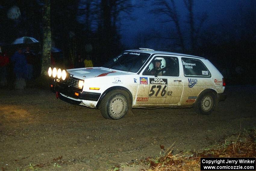 Doug Davenport / Rob Bohn VW Golf at the spectator corner on SS4, Blue Trail.