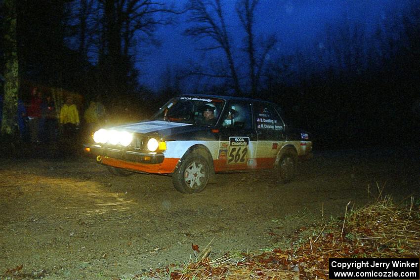 Mike Christopherson / Brian Dondlinger VW Jetta at the spectator corner on SS4, Blue Trail.