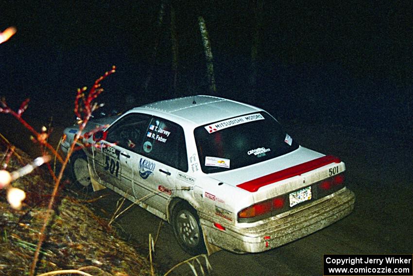 Todd Jarvey / Rich Faber Mitsubishi Galant VR-4 at the flying finish of SS6, Refuge Road.