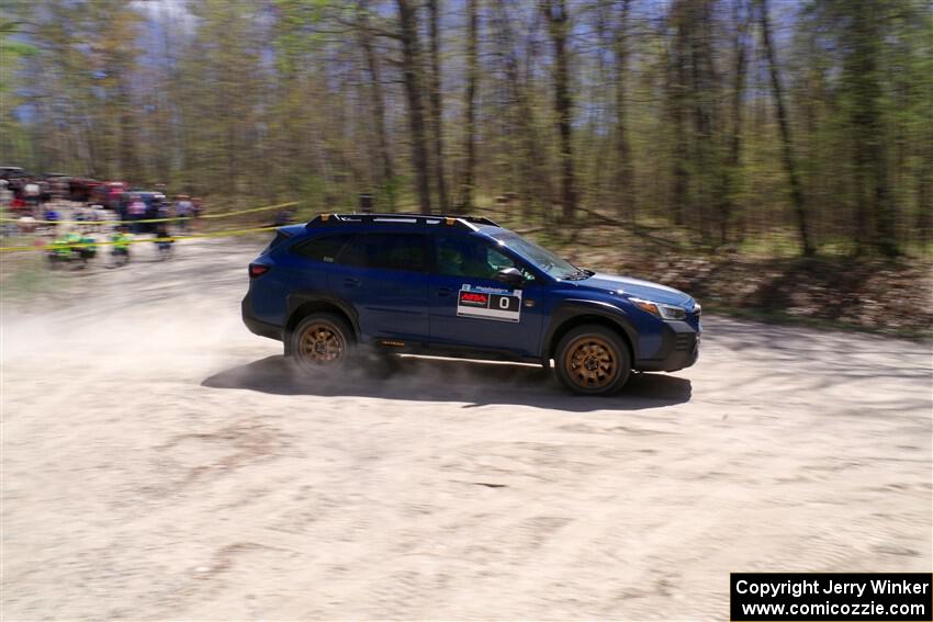 The '0' car, a Subaru Crosstrek, on SS1, Steamboat I.