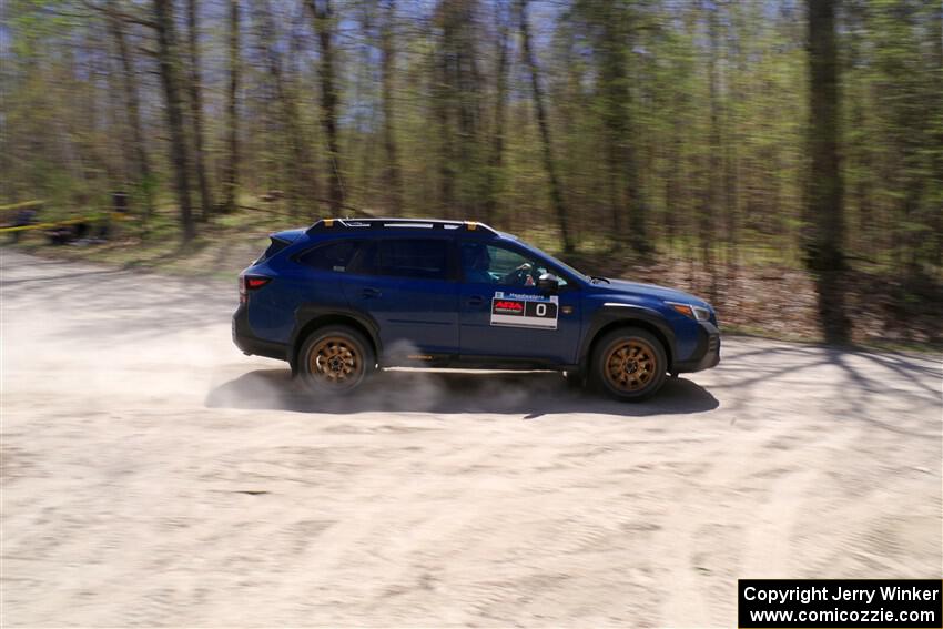The '0' car, a Subaru Crosstrek, on SS1, Steamboat I.
