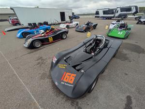 A gaggle of Spec Racer Ford 3s paddocked together.