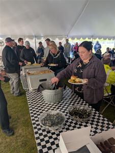 Free buffet for workers at the end of the race day.