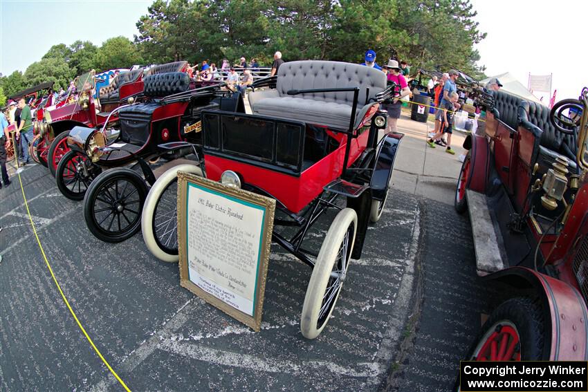 1902 Baker Electric Runabout on display at the finish.