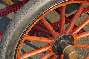 Wheel of Rudy Rathert's 1908 Cadillac