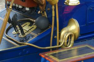 Pedal area on Angie Smith's 1910 Maxwell.