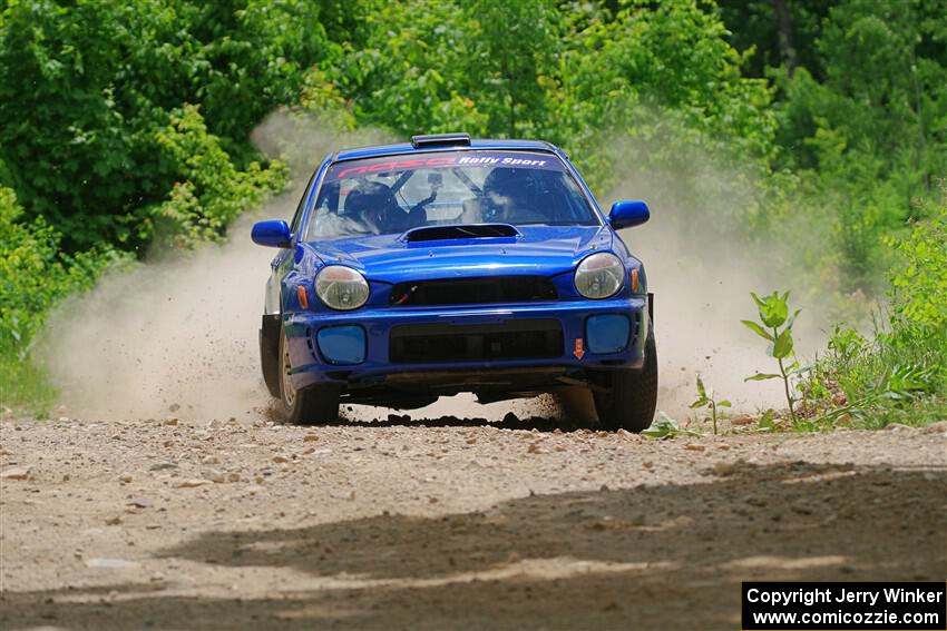 Jimmy Pelizzari / Bryce Proseus Subaru WRX on SS1, Camp 3 North.