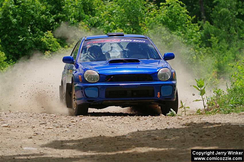 Jimmy Pelizzari / Bryce Proseus Subaru WRX on SS1, Camp 3 North.