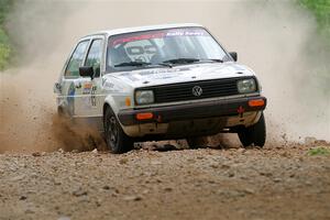 Heath Shively / Shanti Witt VW Golf on SS1, Camp 3 North.