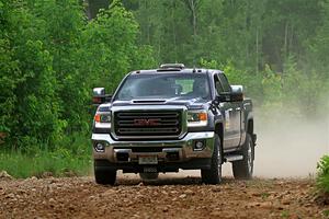 A GMC Sierra pickup sweeps SS1, Camp 3 North.