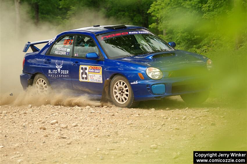 Jimmy Pelizzari / Bryce Proseus Subaru WRX on SS2, Skunk Creek.