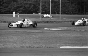 Tony Foster's Van Diemen RF83 and Jim Render's Van Diemen RF84 Formula Fords exit turn 10.