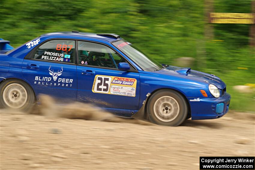 Jimmy Pelizzari / Bryce Proseus Subaru WRX on SS3, Woodtick Hollow.