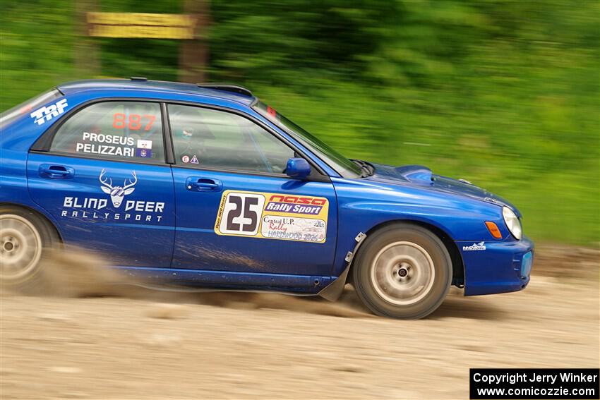 Jimmy Pelizzari / Bryce Proseus Subaru WRX on SS3, Woodtick Hollow.
